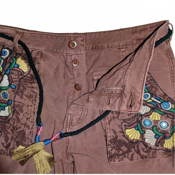Free People boho Embroidered shorts,  sz 12 - Picture 6 of 9